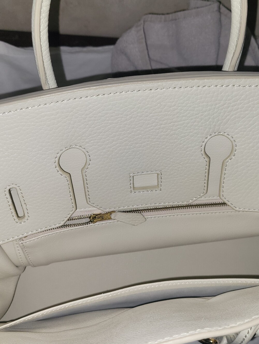 Hermes Cream Leather Birkin 30 Handbag - Picture 9 of 11